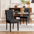 Chaises de salle à manger capitonnées en similicuir (Lot de 2) — 44,5 cm L x 58,4 cm P x 92,7 cm H