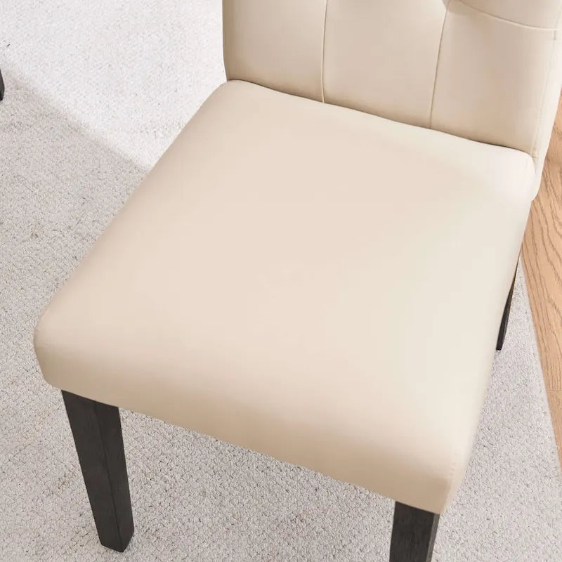 Chaises de salle à manger capitonnées en similicuir (Lot de 2) — 44,5 cm L x 58,4 cm P x 92,7 cm H