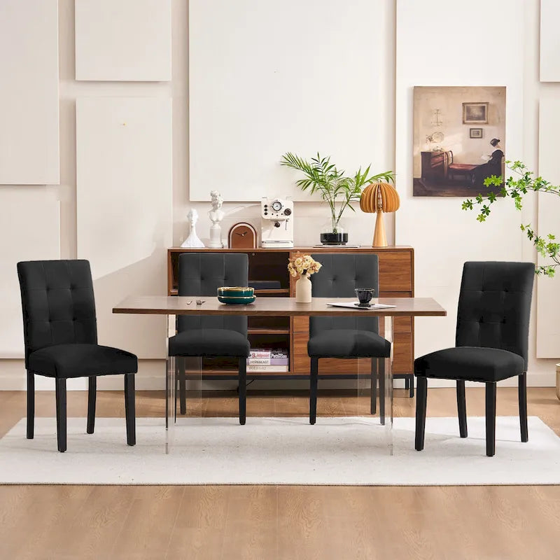 Chaises de salle à manger capitonnées en similicuir (Lot de 2) — 44,5 cm L x 58,4 cm P x 92,7 cm H