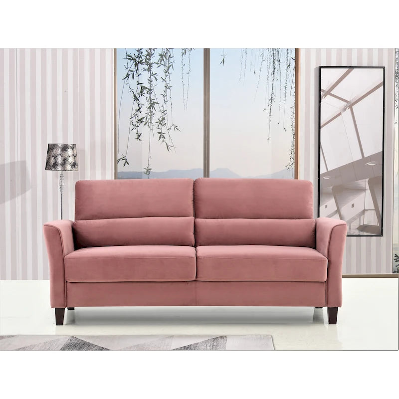 Canapé de salon moderne du milieu du siècle avec accoudoirs inclinés rembourrés