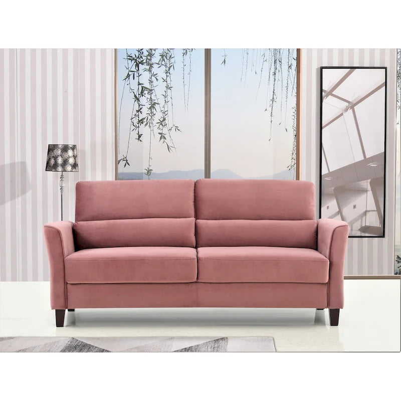 Canapé de salon moderne du milieu du siècle avec accoudoirs inclinés rembourrés