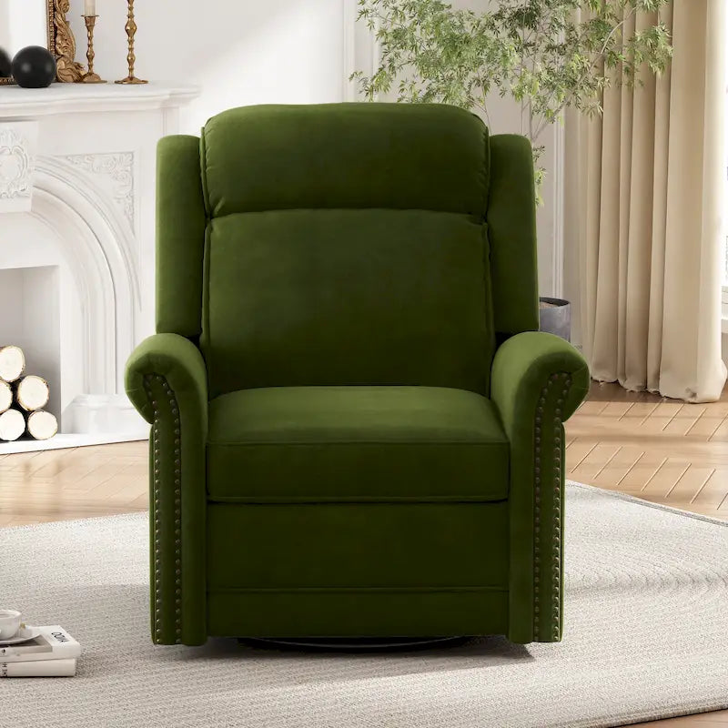 Fauteuil inclinable pivotant en velours moderne