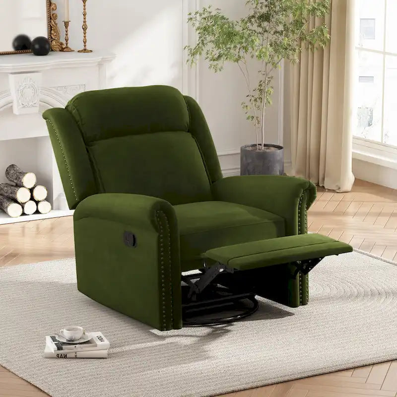 Fauteuil inclinable pivotant en velours moderne