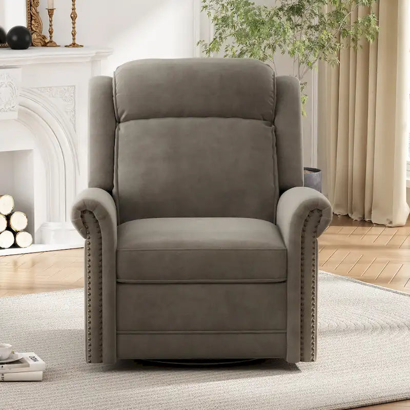 Fauteuil inclinable pivotant en velours moderne