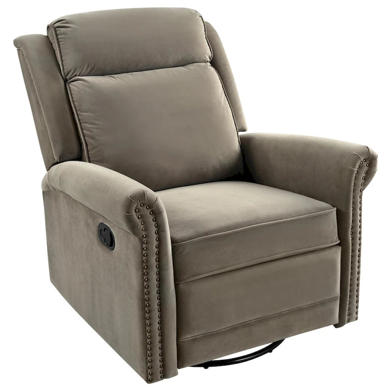 Fauteuil inclinable pivotant en velours moderne