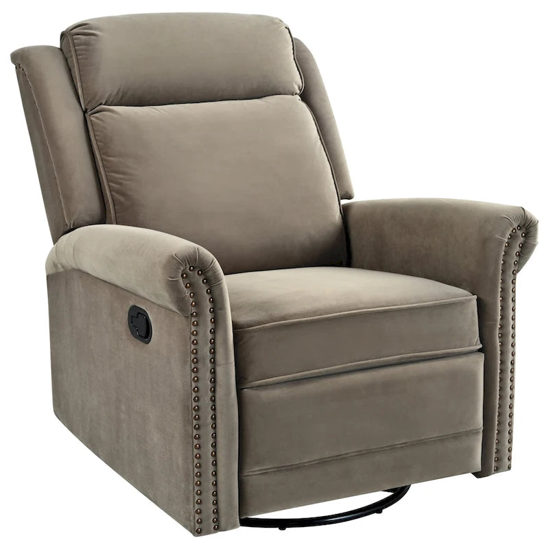 Fauteuil inclinable pivotant en velours moderne