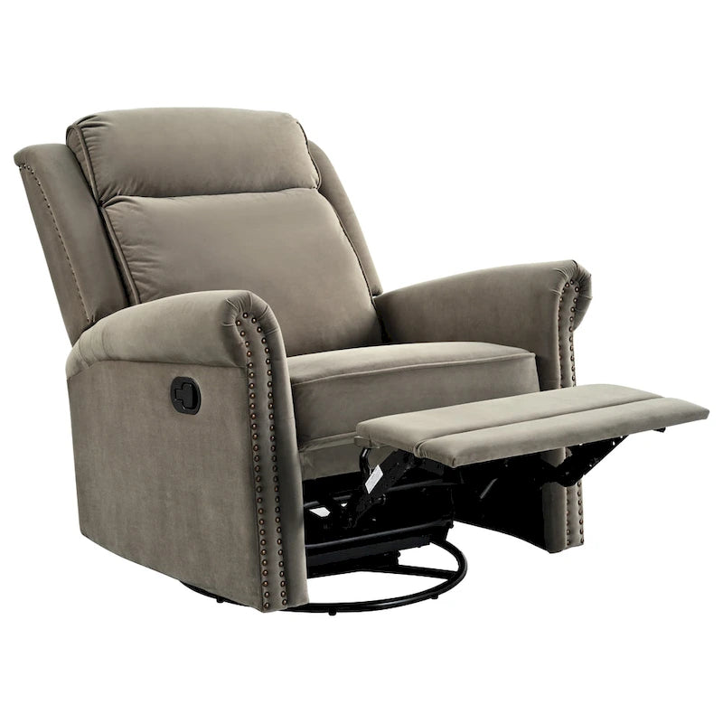 Fauteuil inclinable pivotant en velours moderne