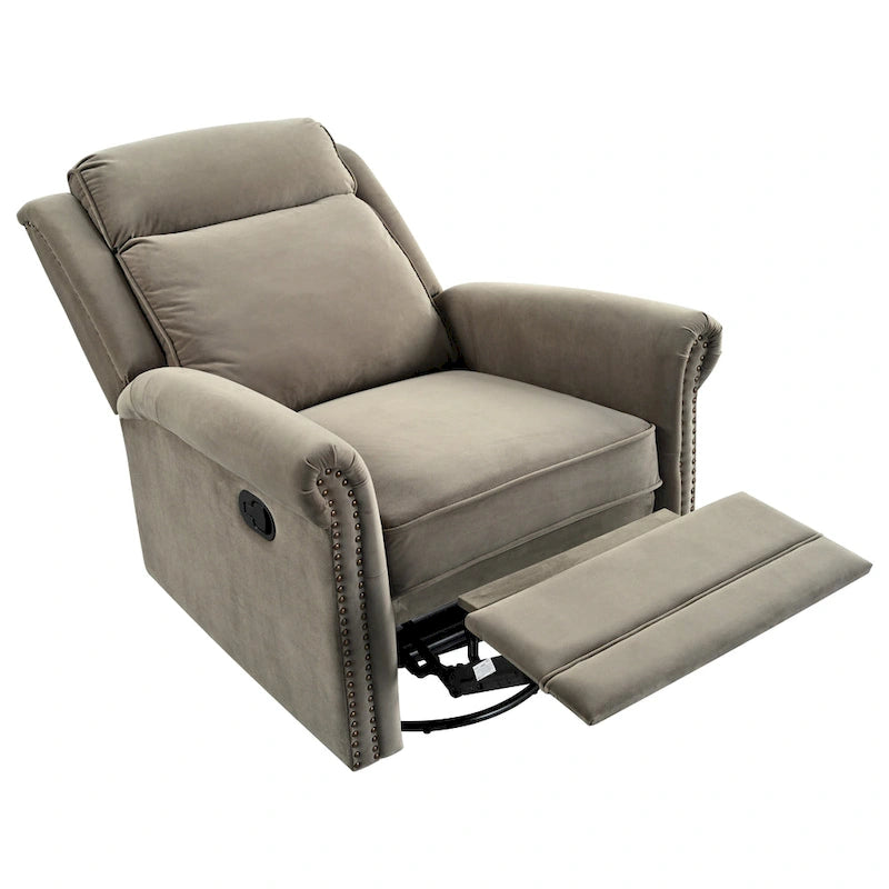 Fauteuil inclinable pivotant en velours moderne