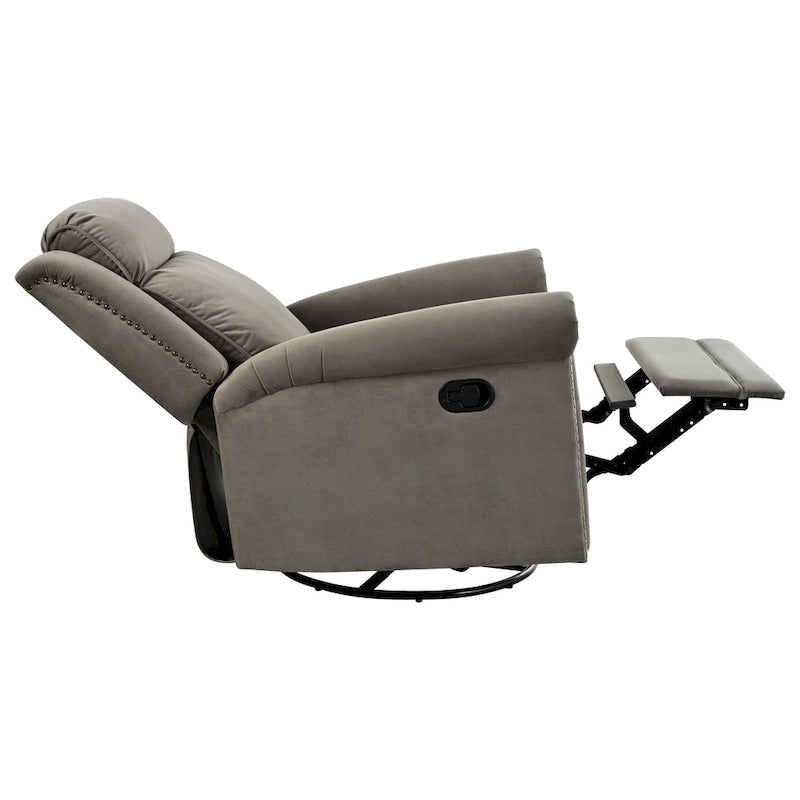 Fauteuil inclinable pivotant en velours moderne