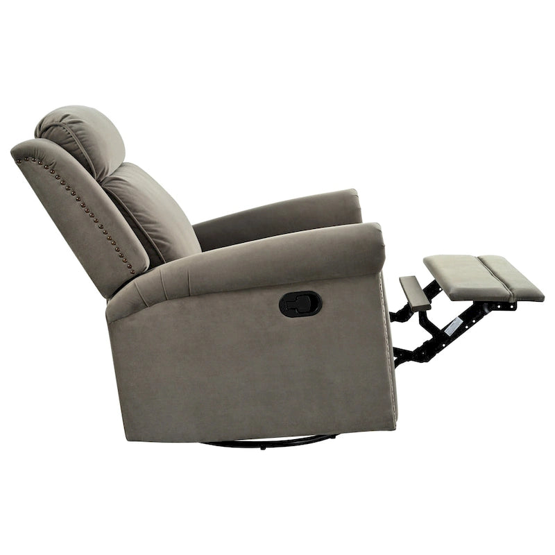 Fauteuil inclinable pivotant en velours moderne