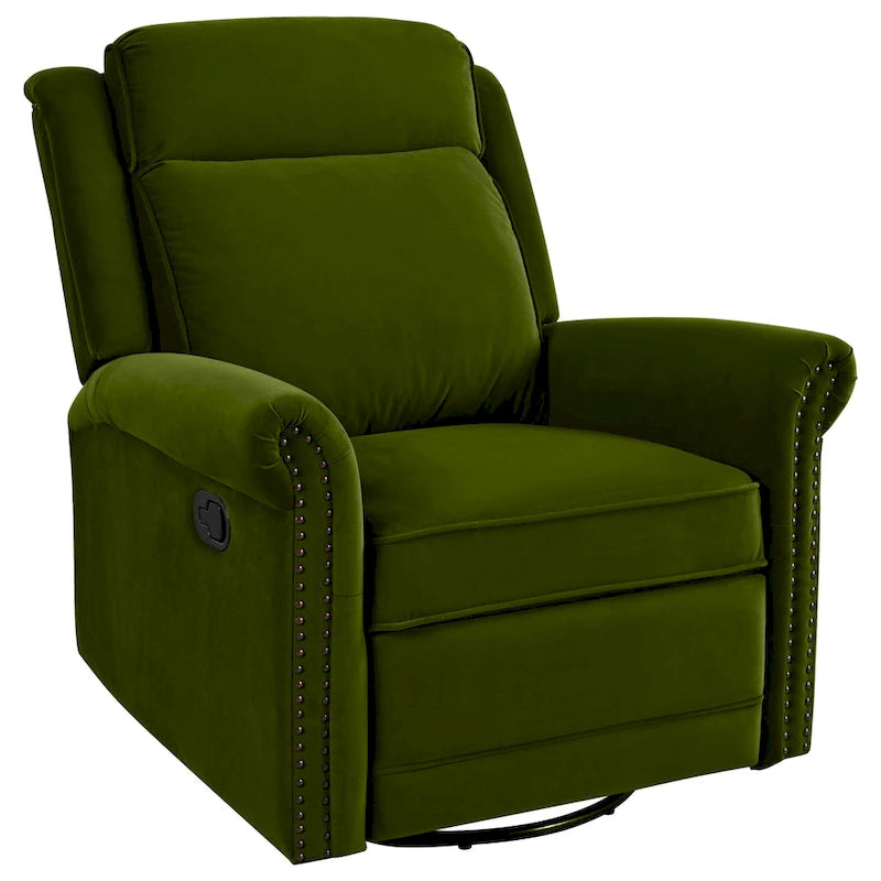 Fauteuil inclinable pivotant en velours moderne
