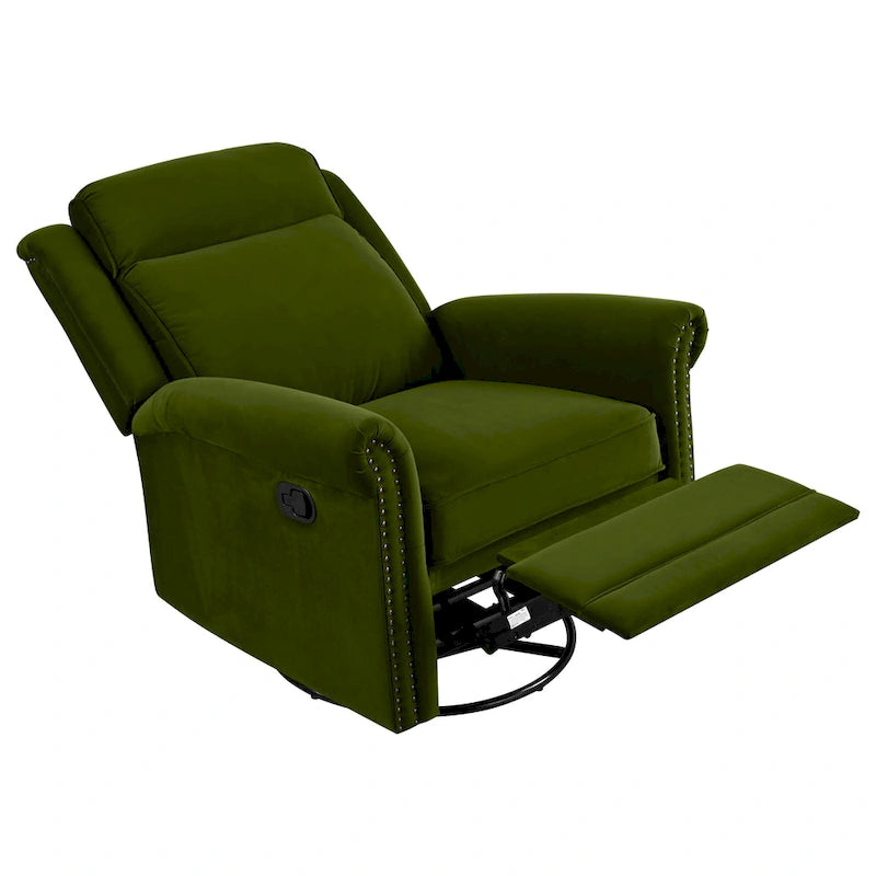 Fauteuil inclinable pivotant en velours moderne