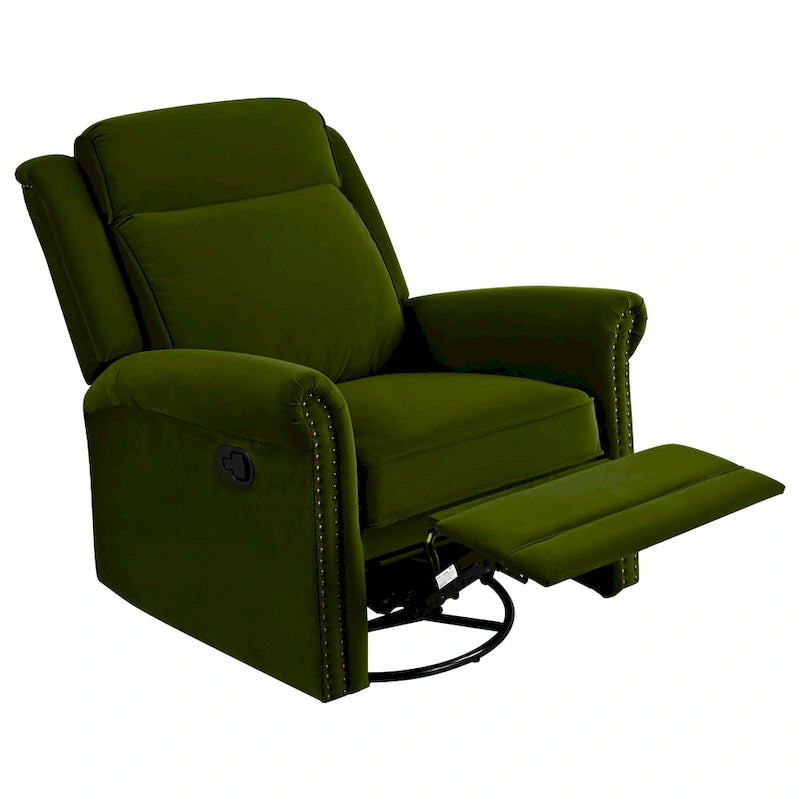 Fauteuil inclinable pivotant en velours moderne