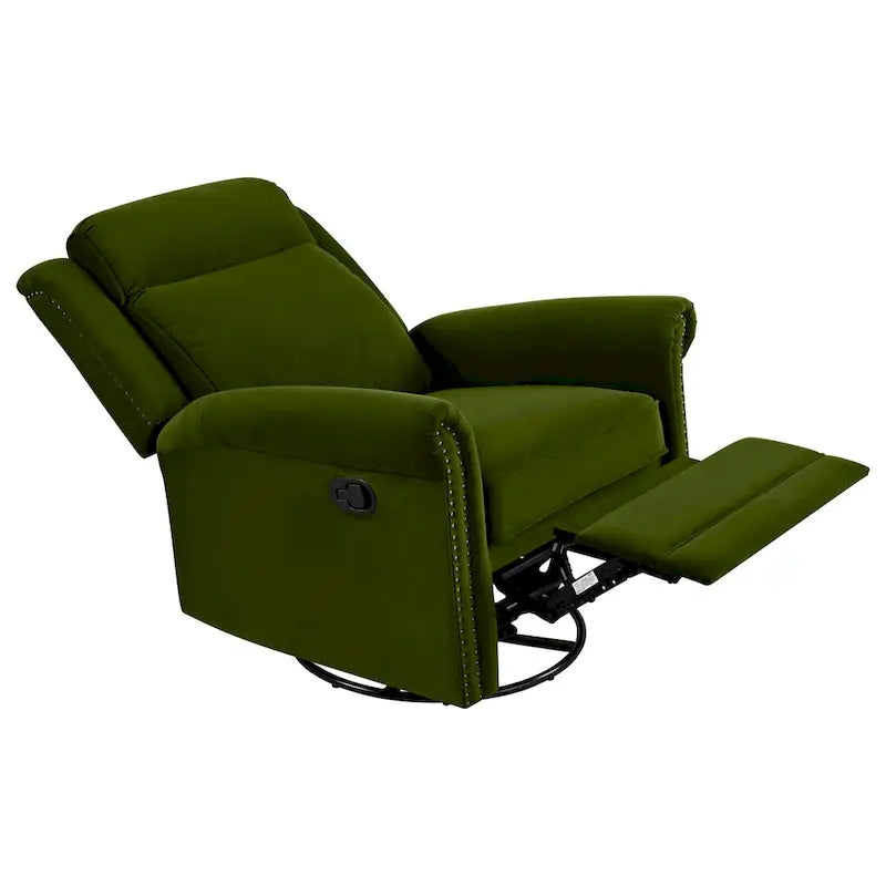 Fauteuil inclinable pivotant en velours moderne