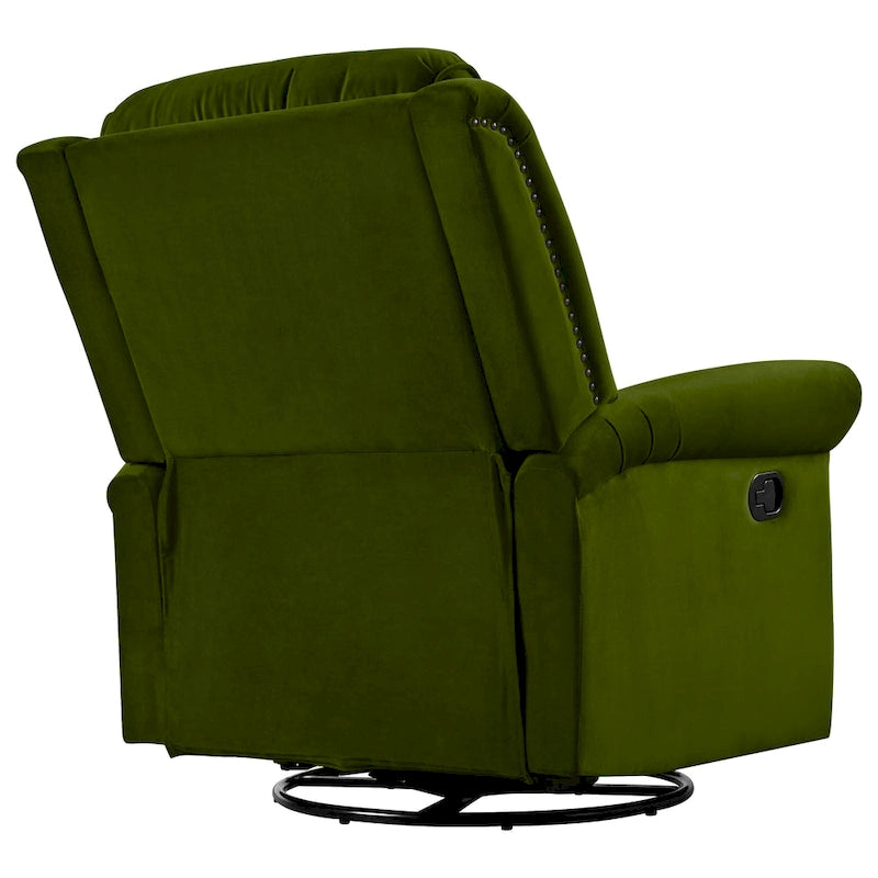 Fauteuil inclinable pivotant en velours moderne