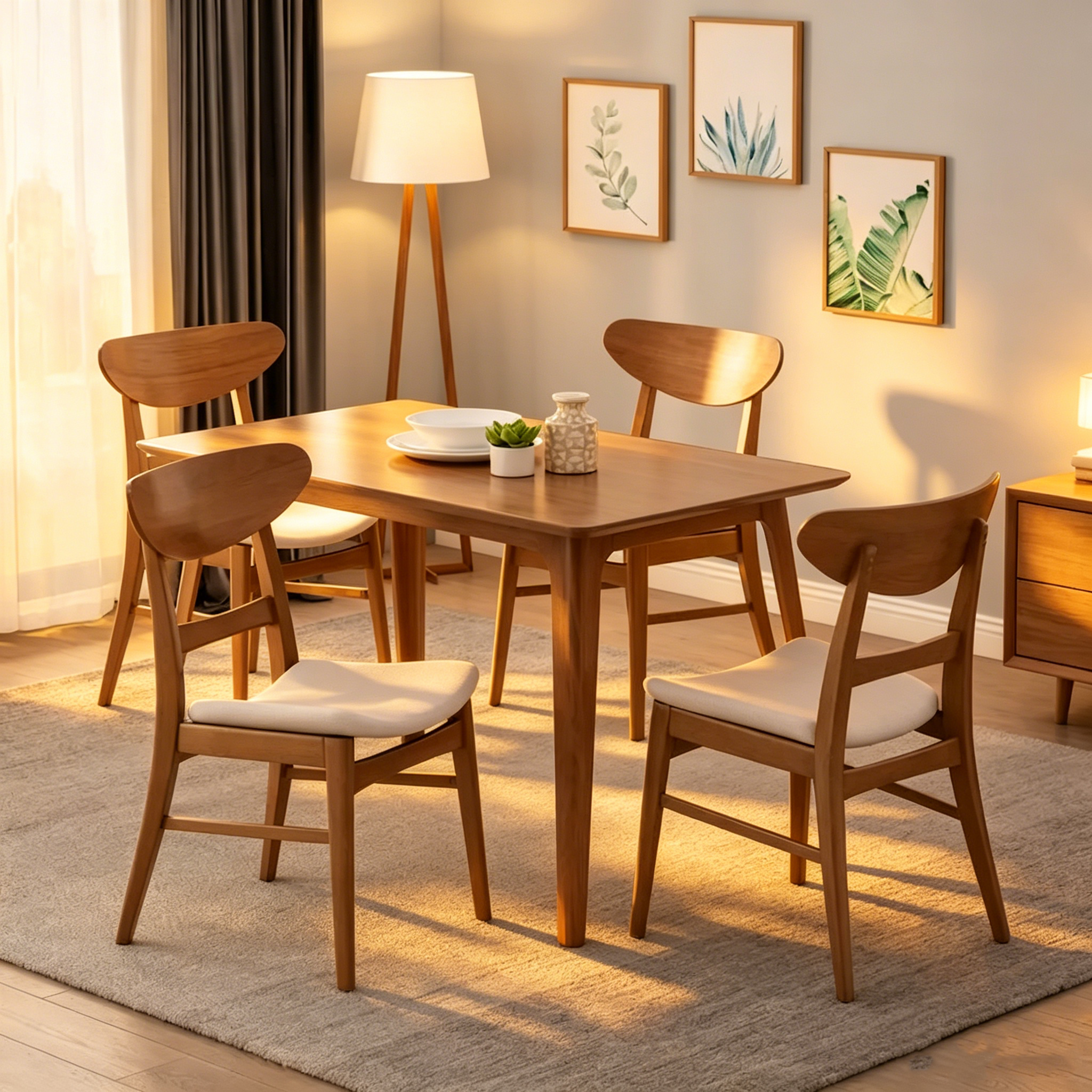 Chaises de salle à manger Mid-Century Modern (Lot de 4)