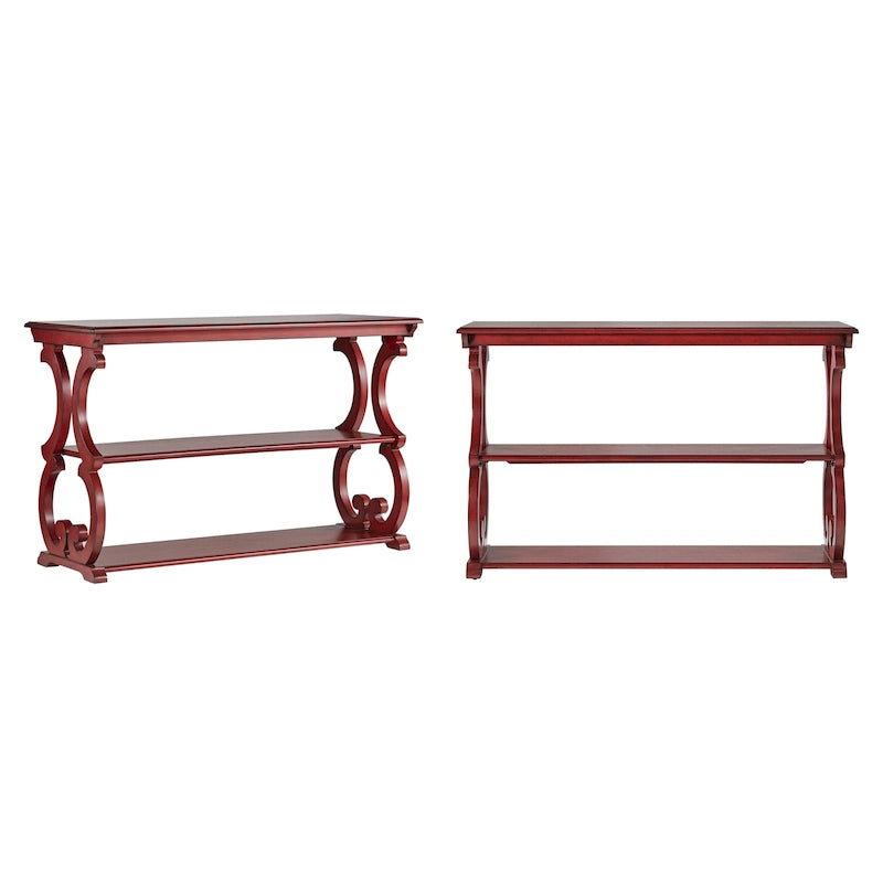 Table d'appoint style parchemin en bois