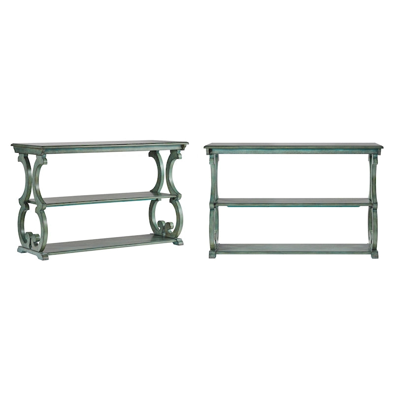 Table d'appoint style parchemin en bois