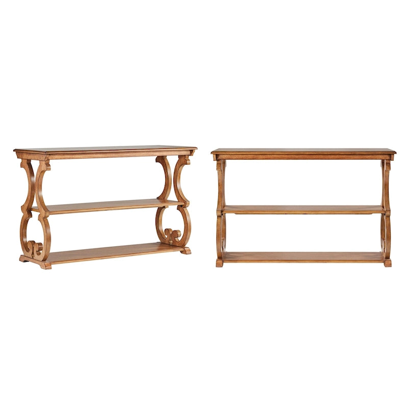 Table d'appoint style parchemin en bois