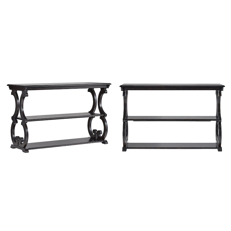 Table d'appoint style parchemin en bois