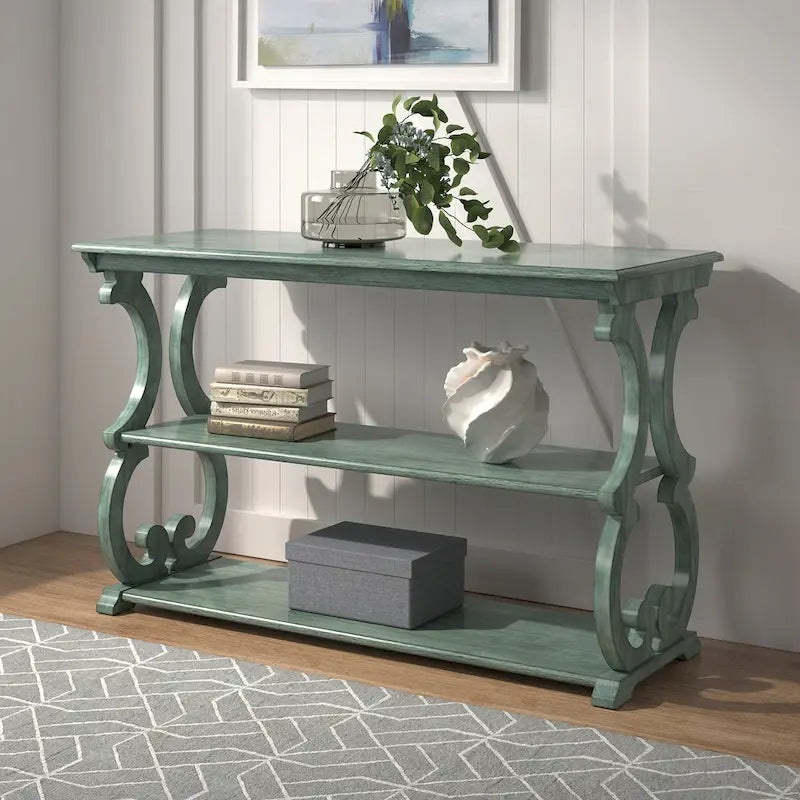 Table d'appoint style parchemin en bois