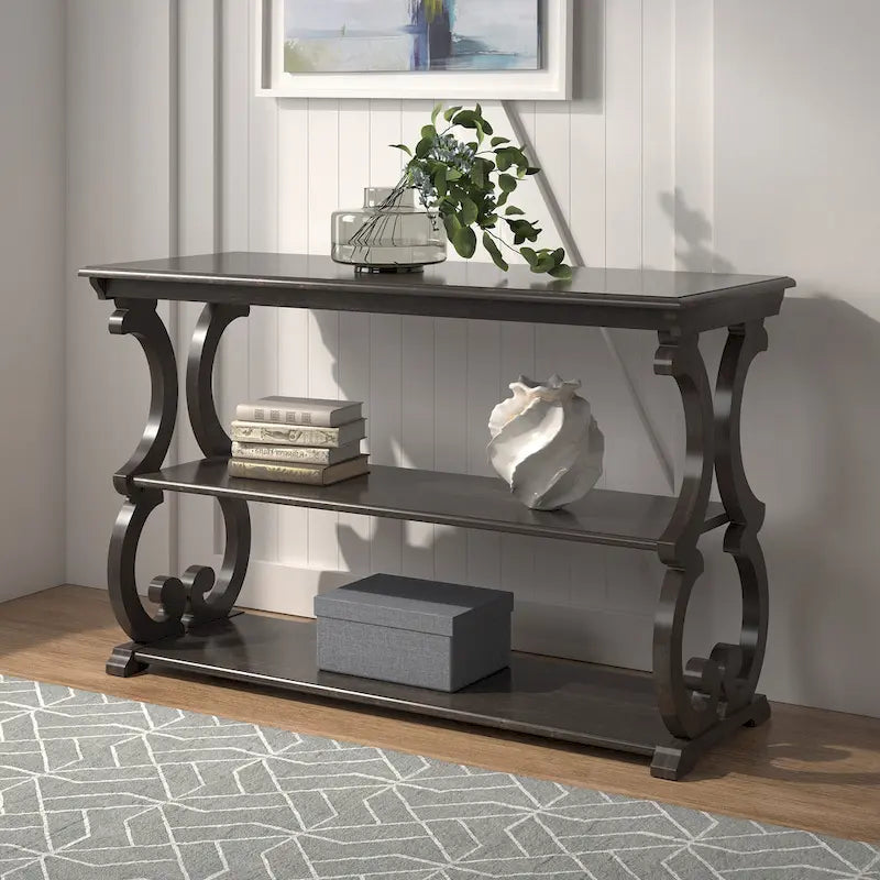 Table d'appoint style parchemin en bois