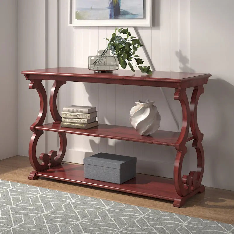 Table d'appoint style parchemin en bois