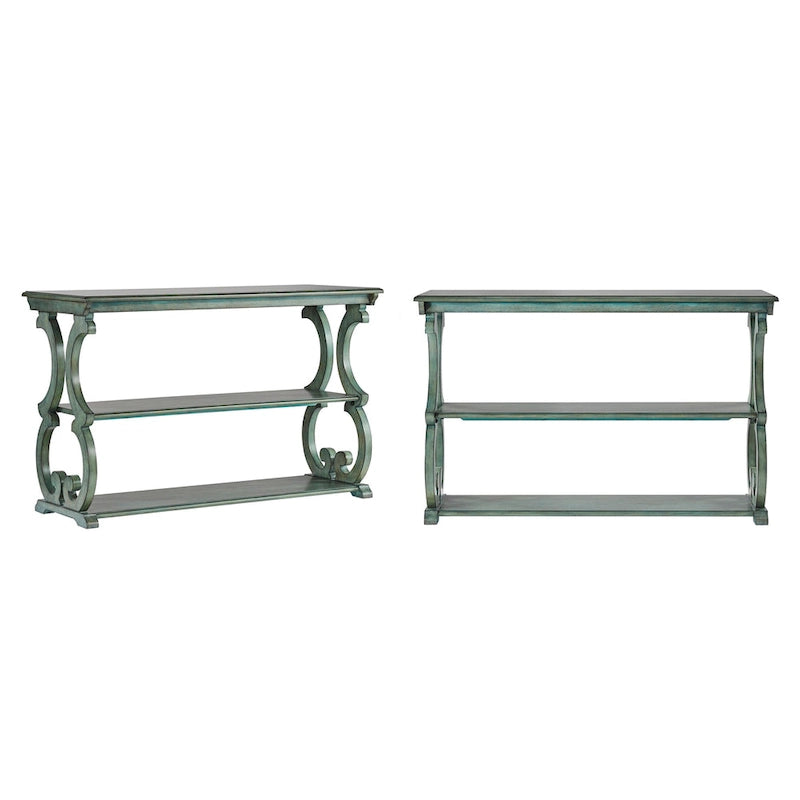 Table d'appoint style parchemin en bois