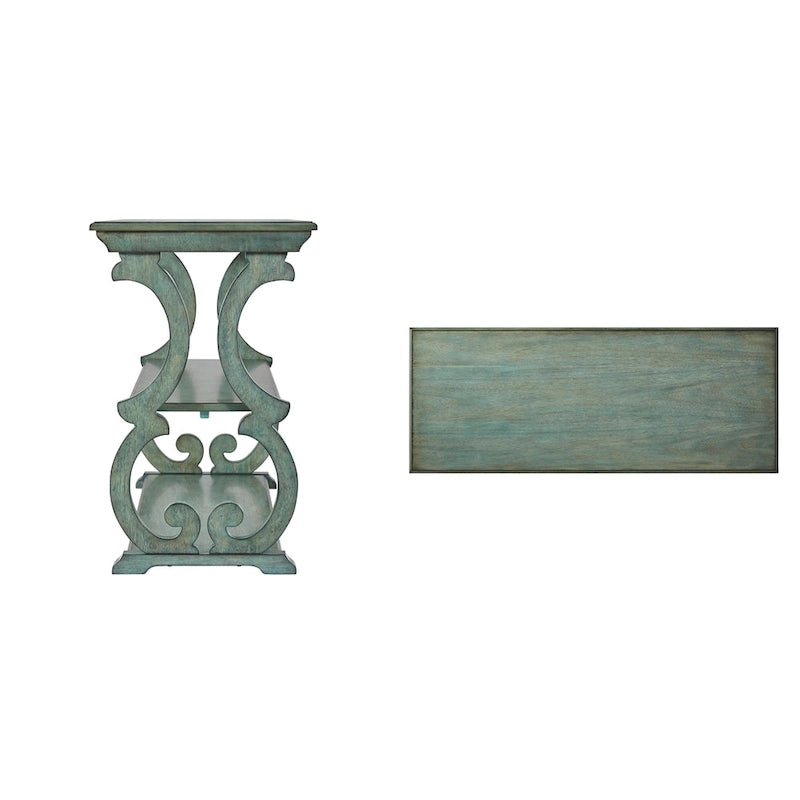 Table d'appoint style parchemin en bois