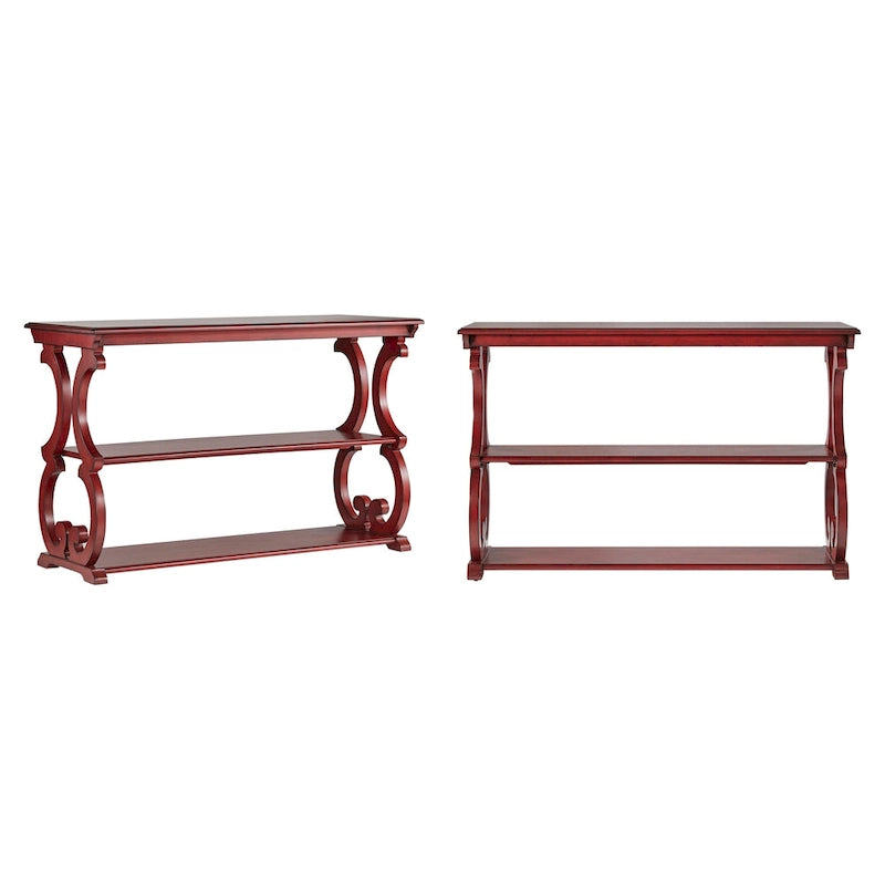 Table d'appoint style parchemin en bois