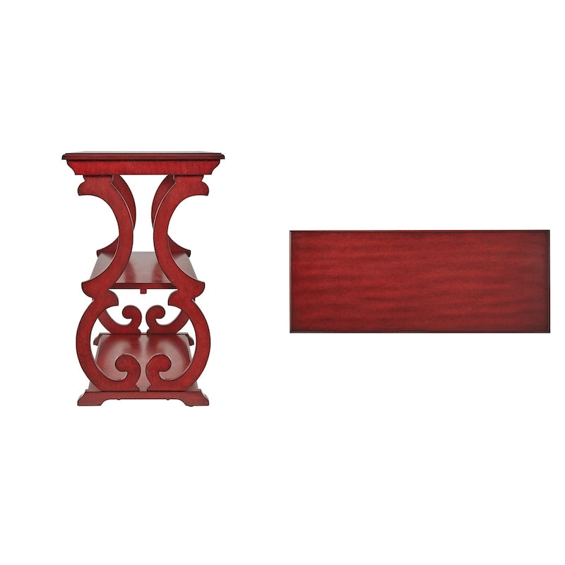 Table d'appoint style parchemin en bois