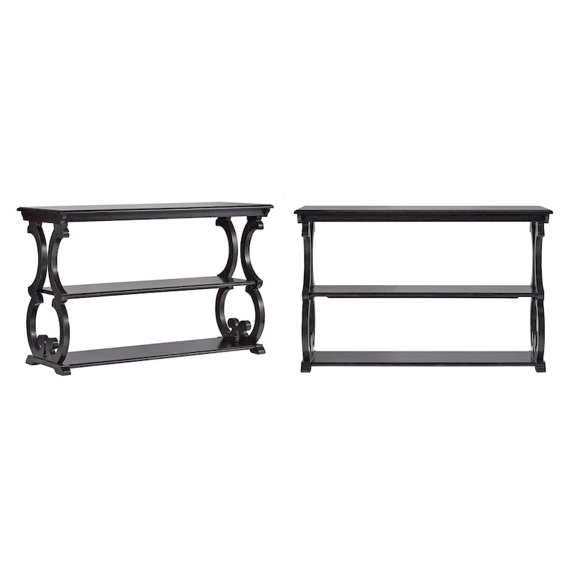 Table d'appoint style parchemin en bois