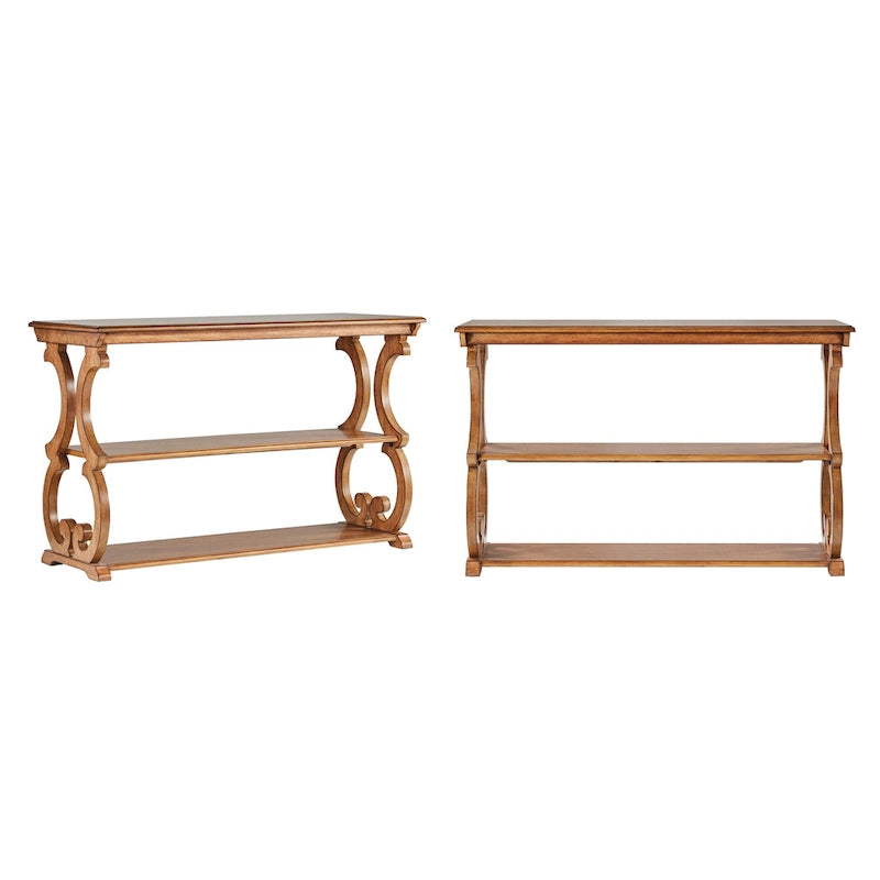 Table d'appoint style parchemin en bois
