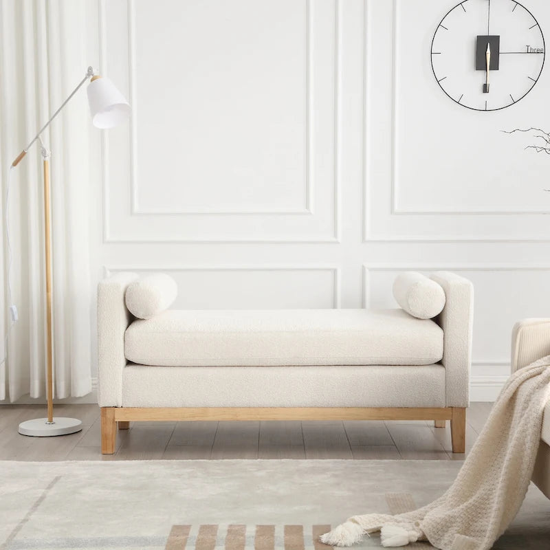 Banc rembourré élégant à côtés hauts