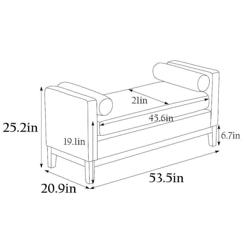 Banc rembourré élégant à côtés hauts