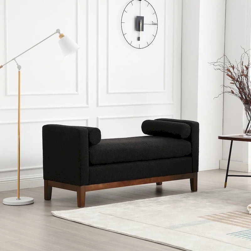 Banc rembourré élégant à côtés hauts