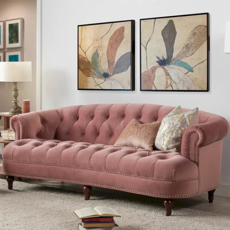 Canapé en velours de style moderne du milieu du siècle