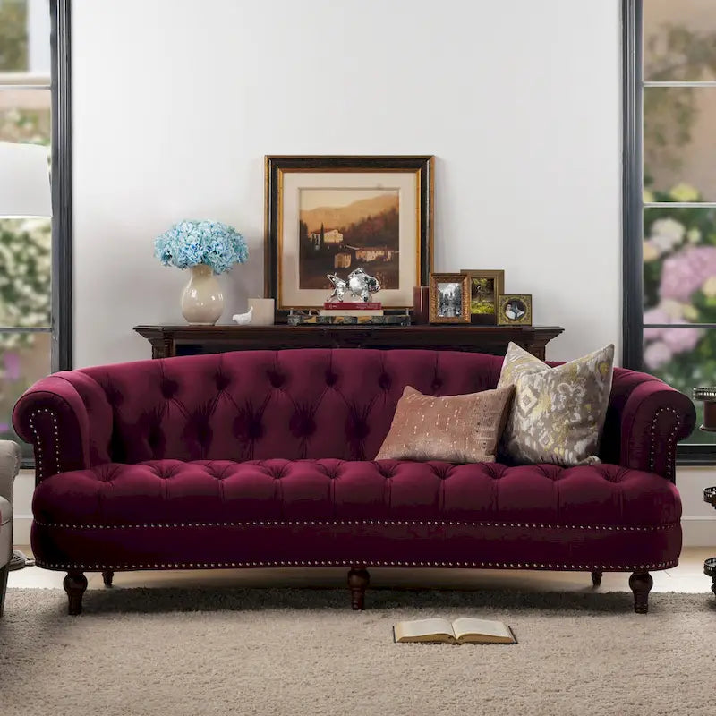 Canapé en velours de style moderne du milieu du siècle