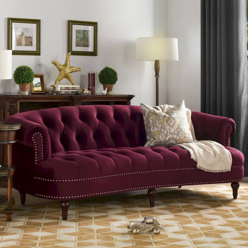 Canapé en velours de style moderne du milieu du siècle