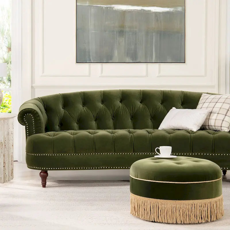Canapé en velours de style moderne du milieu du siècle