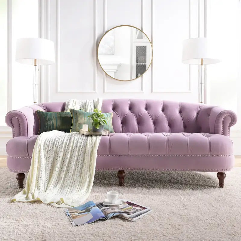 Canapé en velours de style moderne du milieu du siècle
