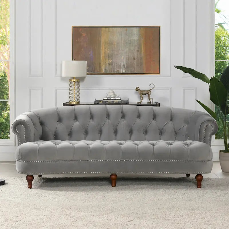 Canapé en velours de style moderne du milieu du siècle