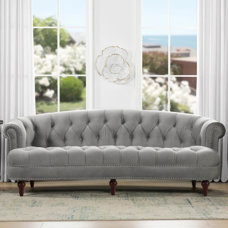 Canapé en velours de style moderne du milieu du siècle