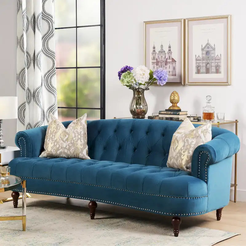 Canapé en velours de style moderne du milieu du siècle