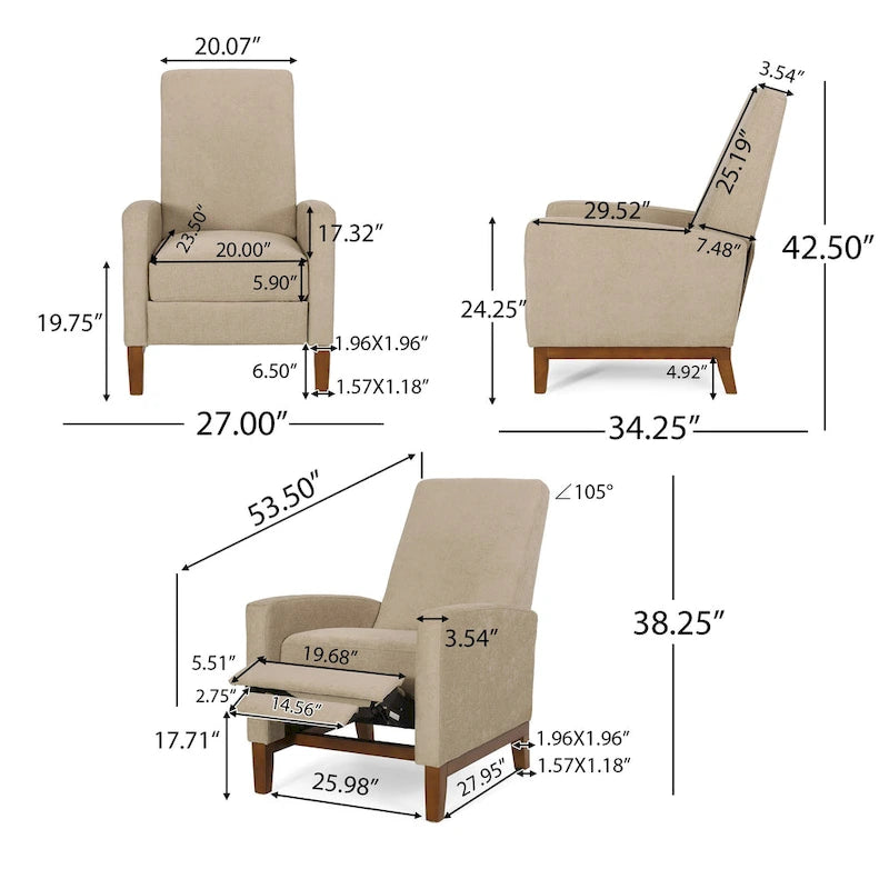 Fauteuil inclinable rembourré à dossier inclinable