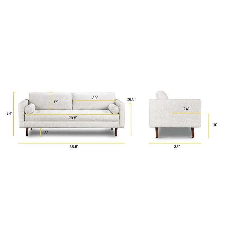 Canapé en velours de 183 cm