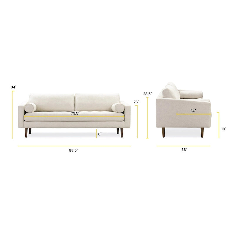 Canapé en velours de 183 cm