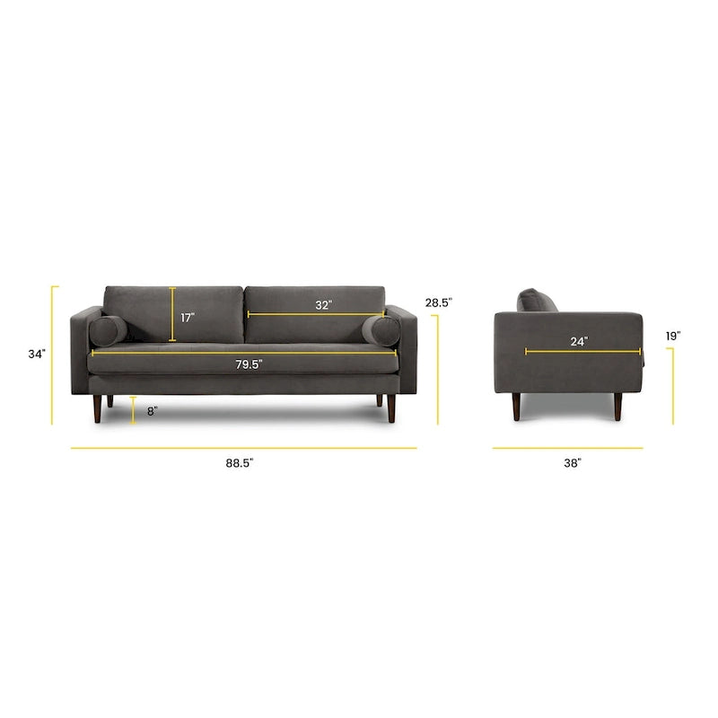 Canapé en velours de 183 cm