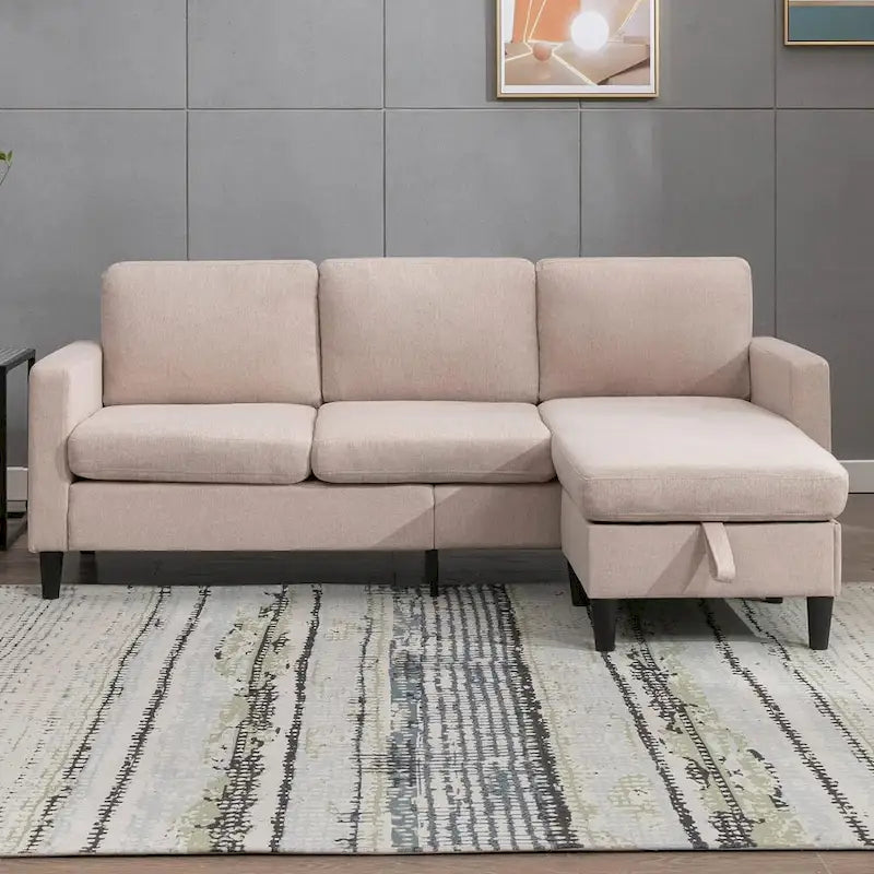 Canapé modulable (avec pouf de rangement et méridienne réversible)