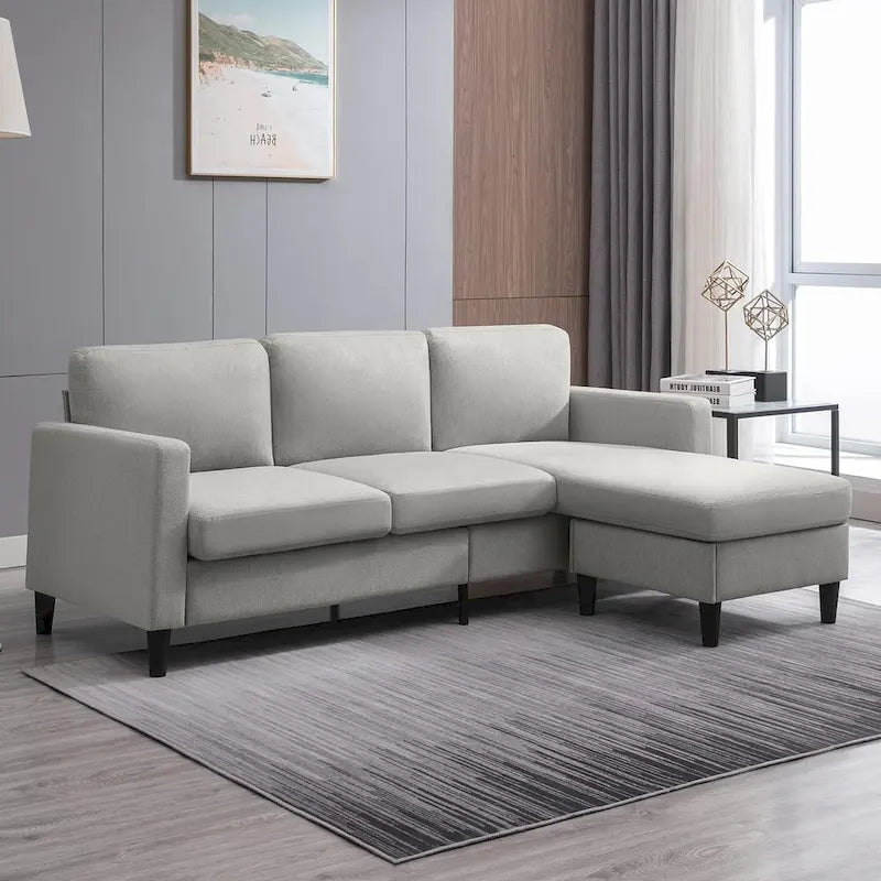 Canapé modulable (avec pouf de rangement et méridienne réversible)
